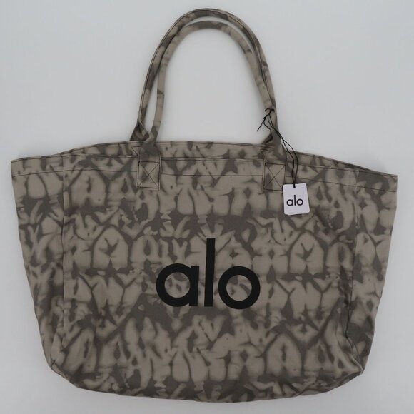 Alo Iconic Shopper Tote Grey Tie Dye Style W7066R Handbag NEW Reusable Gym Work - Picture 9 of 9